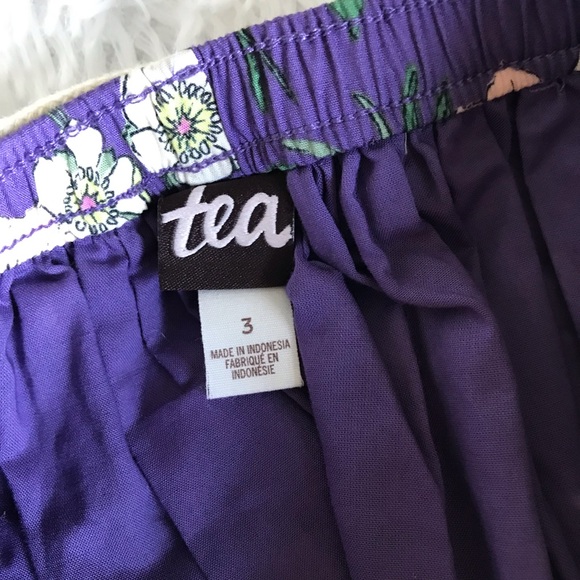 Tea | Purple Flower Print Sz 3 Kids Skirt - Picture 7 of 9